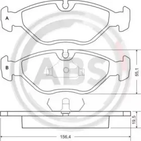 36698 A.B.S. Комплект тормозных колодок, дисковый тормоз