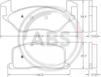 36711 A.B.S. Комплект тормозных колодок, дисковый тормоз