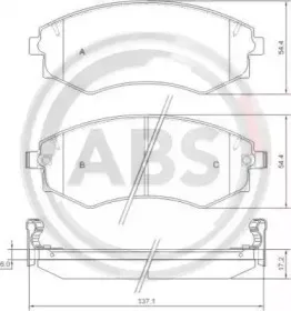 36717 A.B.S. Комплект тормозных колодок, дисковый тормоз