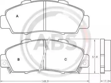 36737 A.B.S. Комплект тормозных колодок, дисковый тормоз