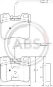 36751 A.B.S. Комплект тормозных колодок, дисковый тормоз