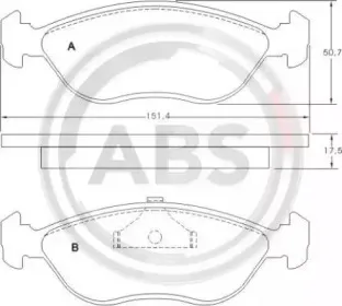 36762 A.B.S. Комплект тормозных колодок, дисковый тормоз