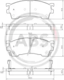 36795 A.B.S. Комплект тормозных колодок, дисковый тормоз