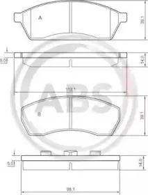 36830 A.B.S. Комплект тормозных колодок, дисковый тормоз