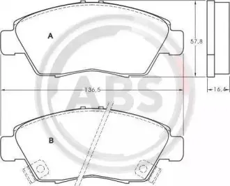 36831 A.B.S. Комплект тормозных колодок, дисковый тормоз