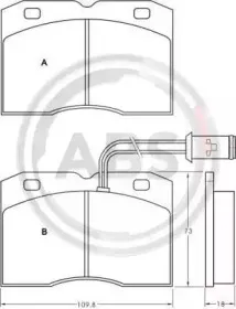 36840 A.B.S. Комплект тормозных колодок, дисковый тормоз