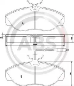 36883 A.B.S. Комплект тормозных колодок, дисковый тормоз