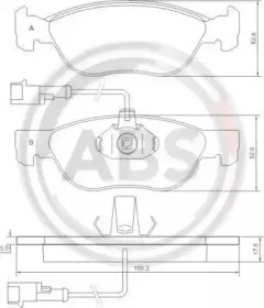 36893 A.B.S. Комплект тормозных колодок, дисковый тормоз