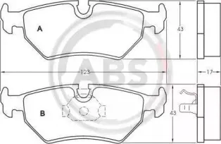 36900 A.B.S. Комплект тормозных колодок, дисковый тормоз