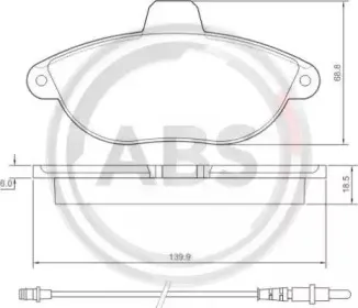 36911 A.B.S. Комплект тормозных колодок, дисковый тормоз