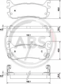 36927 A.B.S. Комплект тормозных колодок, дисковый тормоз
