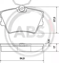 36983 A.B.S. Комплект тормозных колодок, дисковый тормоз