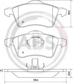 36986 A.B.S. Комплект тормозных колодок, дисковый тормоз