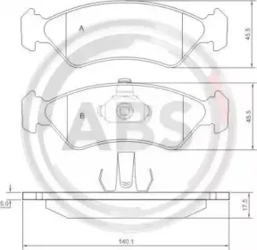 36996 A.B.S. Комплект тормозных колодок, дисковый тормоз