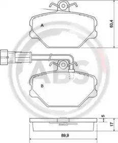 37001 A.B.S. Комплект тормозных колодок, дисковый тормоз