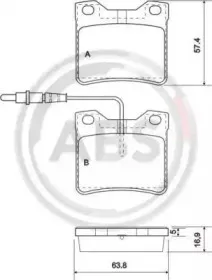37009 A.B.S. Комплект тормозных колодок, дисковый тормоз