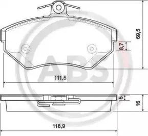 37011 A.B.S. Комплект тормозных колодок, дисковый тормоз