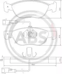 37013 A.B.S. Комплект тормозных колодок, дисковый тормоз