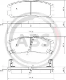 37014 A.B.S. Комплект тормозных колодок, дисковый тормоз