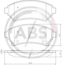 37015 A.B.S. Комплект тормозных колодок, дисковый тормоз