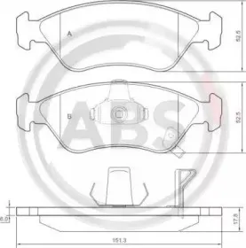 37018 A.B.S. Комплект тормозных колодок, дисковый тормоз