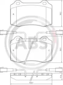 37041 A.B.S. Комплект тормозных колодок, дисковый тормоз
