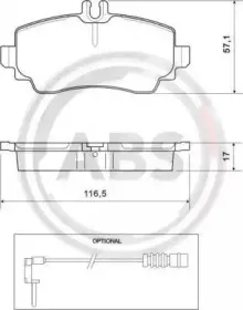 37078 A.B.S. Комплект тормозных колодок, дисковый тормоз