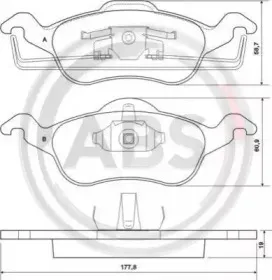 37100 A.B.S. Комплект тормозных колодок, дисковый тормоз