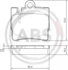 37150 A.B.S. Комплект тормозных колодок, дисковый тормоз