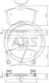 37175 A.B.S. Комплект тормозных колодок, дисковый тормоз