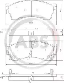 37187 A.B.S. Комплект тормозных колодок, дисковый тормоз