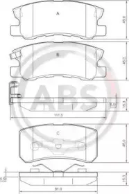 37199 A.B.S. Комплект тормозных колодок, дисковый тормоз