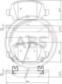 37212 A.B.S. Комплект тормозных колодок, дисковый тормоз