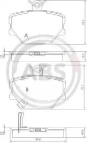 37220 A.B.S. Комплект тормозных колодок, дисковый тормоз