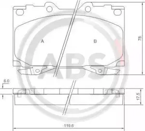37231 A.B.S. Комплект тормозных колодок, дисковый тормоз