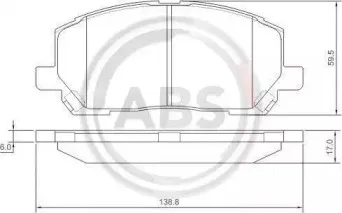37260 A.B.S. Комплект тормозных колодок, дисковый тормоз