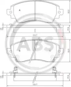 37269 A.B.S. Комплект тормозных колодок, дисковый тормоз