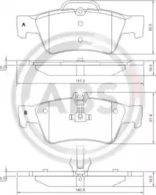37319 A.B.S. Комплект тормозных колодок, дисковый тормоз