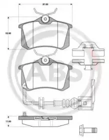 37334 A.B.S. Комплект тормозных колодок, дисковый тормоз