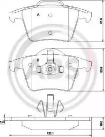 37343 A.B.S. Комплект тормозных колодок, дисковый тормоз