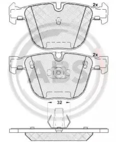 37371 A.B.S. Комплект тормозных колодок, дисковый тормоз