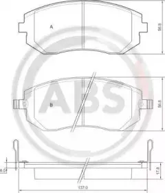 37446 A.B.S. Комплект тормозных колодок, дисковый тормоз