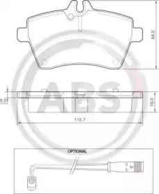 37456 A.B.S. Комплект тормозных колодок, дисковый тормоз