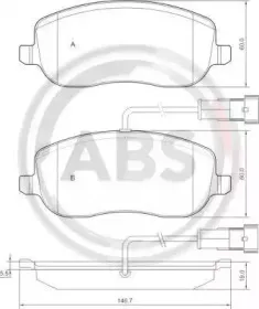 37495 A.B.S. Комплект тормозных колодок, дисковый тормоз
