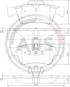 37509 A.B.S. Комплект тормозных колодок, дисковый тормоз