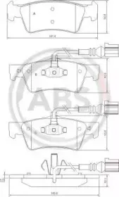 37527 A.B.S. Комплект тормозных колодок, дисковый тормоз