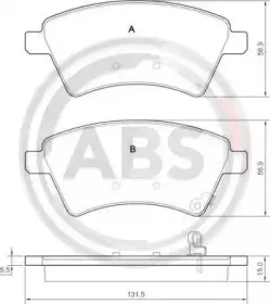 37532 A.B.S. Комплект тормозных колодок, дисковый тормоз