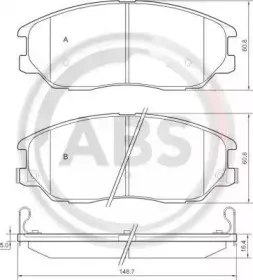 37548 A.B.S. Комплект тормозных колодок, дисковый тормоз