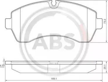 37552 A.B.S. Комплект тормозных колодок, дисковый тормоз