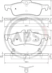 37579 A.B.S. Комплект тормозных колодок, дисковый тормоз